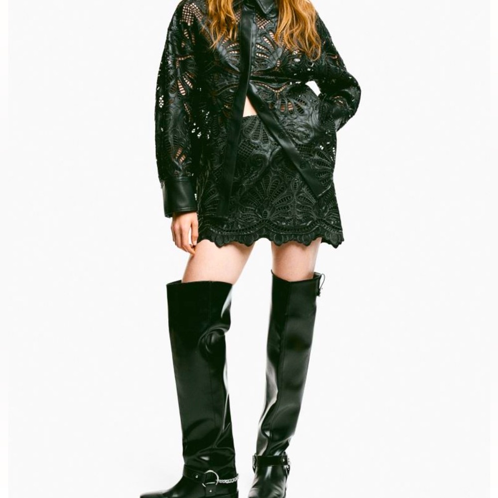 Laser cut mini skirt